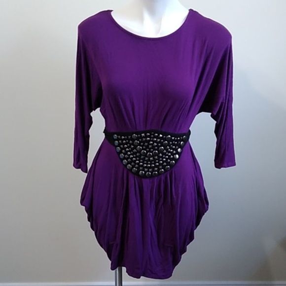bebe Dresses & Skirts - Bebe Lillian jeweled long sleeve dress XS